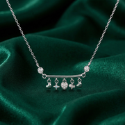 Premium 925 Silver Pendant Necklace with Multi-Charm Design